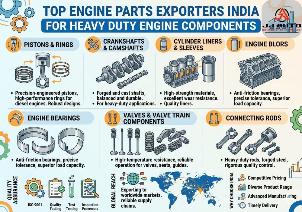 Top Engine Parts Exporters India for Heavy Duty Engine Components